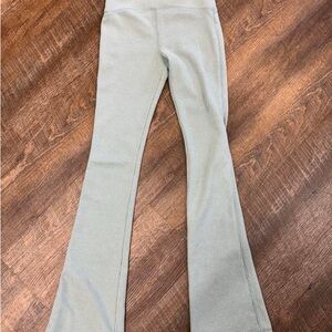 Ribbed Flare Leg Pants in Cream